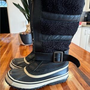 Sorel Kids Black and Cream Boots